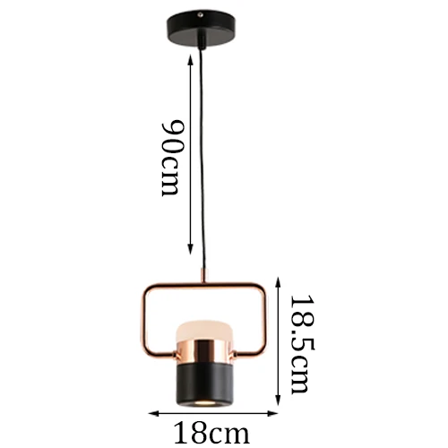 Современный подвесной светильник из кованого железа в скандинавском стиле, простой вращающийся светильник для гостиной, кабинета, столовой, спальни, прикроватный светодиодный подвесной светильник - Цвет корпуса: A Black  Dia 18cm