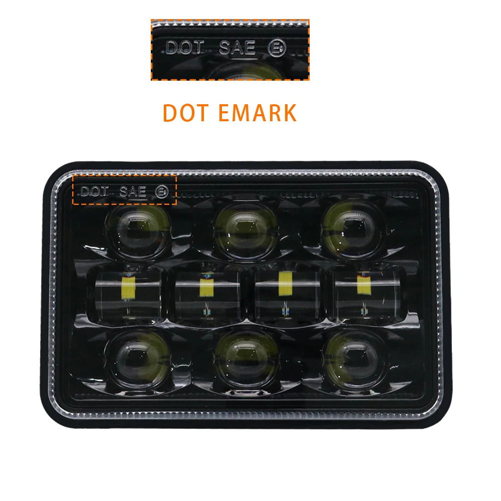 4x6 &quotдюймовый светодиодный прямоугольный фары HID Замена для Peterbil Kenworth Freightinger H4651