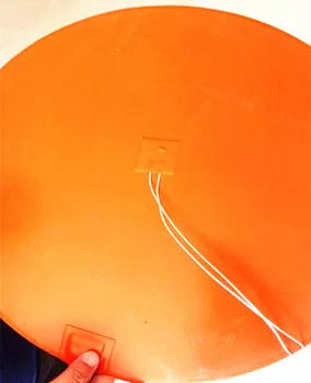 

Diametr 400*1.5mm Heat Bed for 3d printer silicone rubber heater 220v 600w adhesive 100k thermistor center 1000mm lead