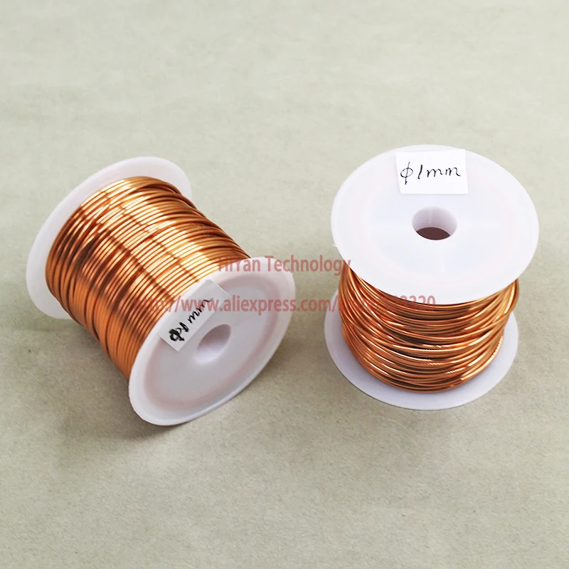 (100Grams/lot) 12m Polyurethane Enameled Copper Wire Diameter 1MM Varnished Copper Wires QA 1/