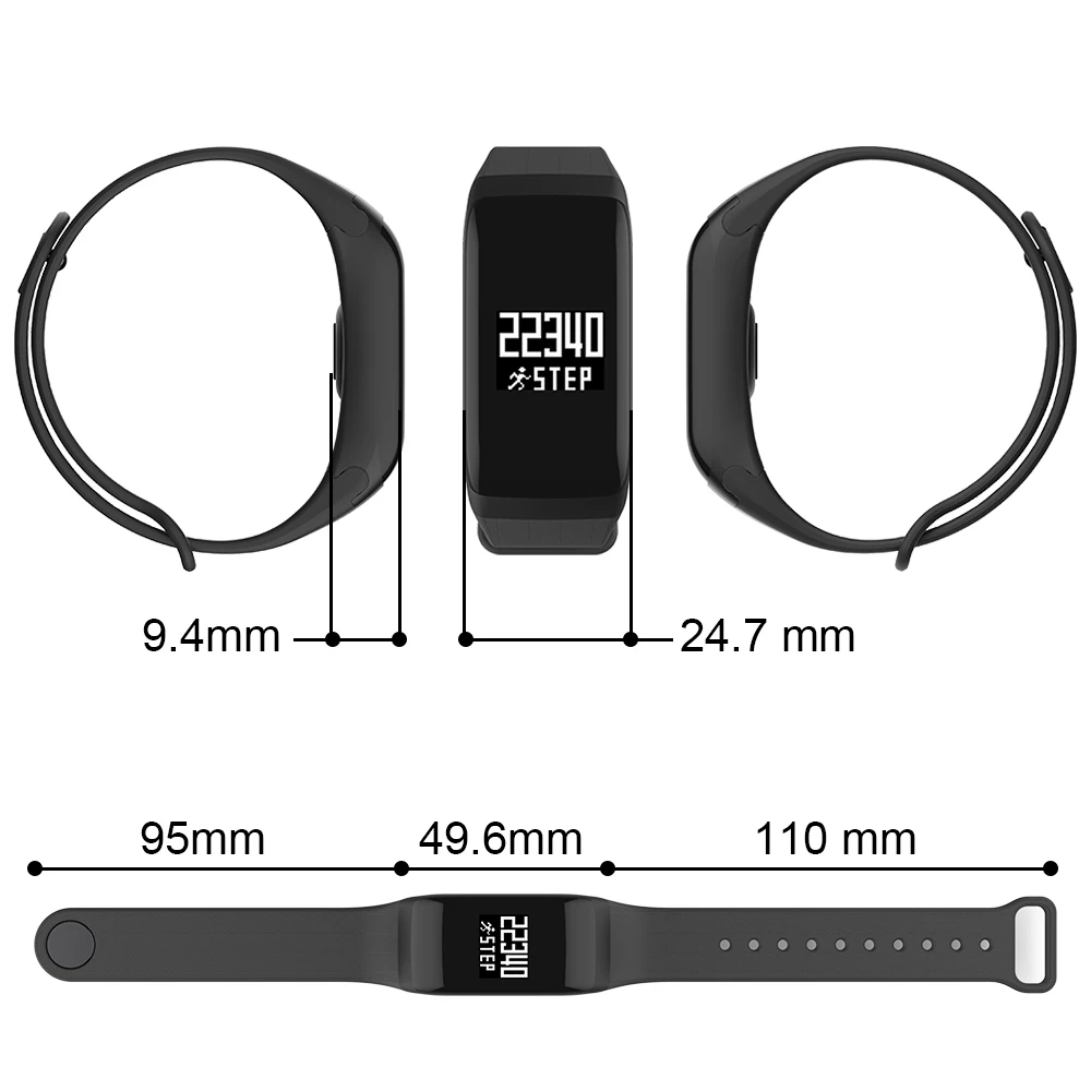 Wearpai F1 الرياضة الصحة سوار ذكي الفرقة معدل ضربات القلب جهاز تعقب للياقة البدنية مع مراقبة ضغط الدم