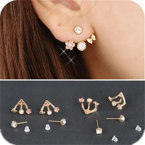 Shuangr 2017 Fashion Earing Crystal Gold Color Jewelry High Shuangr 2017 Fashion Earing Crystal Gold Color Jewelry High Quality Flower Ear Clips Stud Earrings