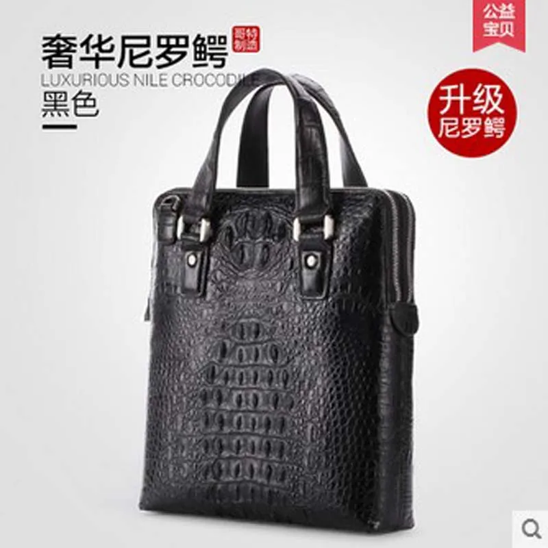 

2019 gete Thailand's crocodile men's bags handbag vertical business package leisure bag briefcase authentic leather men bag