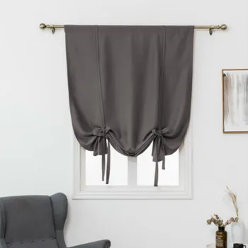 

Blackout Roman Short solid Curtains For Kitchen Living Room Ready Made Curtains Wedding Decoration Orange Cortina