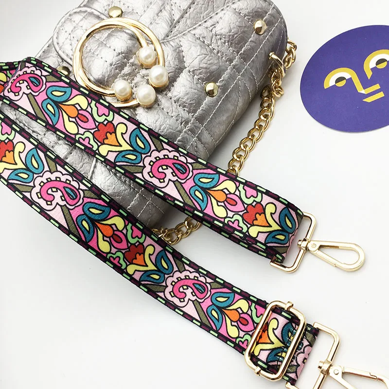 IKE MARTI Colorful Bag Strap Belt Flower Replacement Wide Straps for Crossbody Bag Accessories Nylon Shoulder Strap for Bags IKE MARTI Colorful Bag Strap Belt Flower Replacement Wide Straps for Crossbody Bag Accessories Nylon Shoulder Strap for Bags