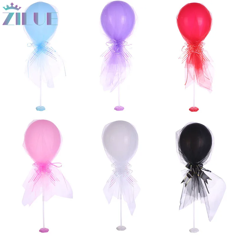 

Zilue 12-inch Lace Mesh Balloon Ribbon bow Balloon Baby Shower Happy Birthday Girls Party Anniversary Table float Wedding Decor