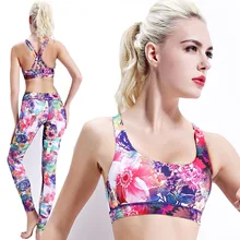 

3D Print Yoga Set Sport Pants+ Yoga Bra Breathable Quick Dry Yoga Sets Women Gym Clothes Gym Suits Sport Suits