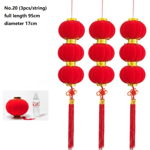 Details about   1Pc Flocking Lantern Pendant Chinese Festival Home Road Decor Wedding Ornament