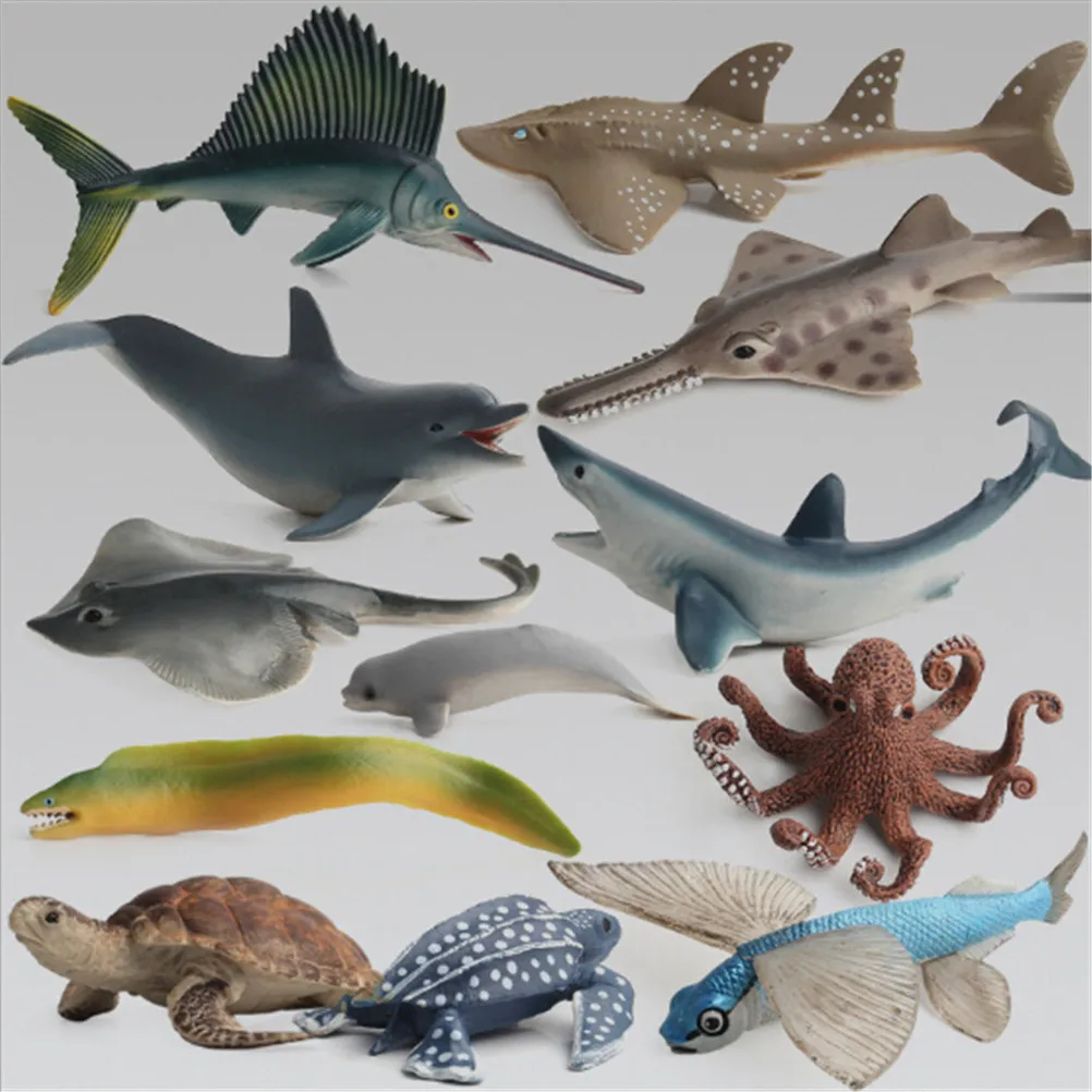 Plastic Action Figure Ocean Sea Animals Toy Shark Octopus Turtle Kids Learning Educational Simulation Model For Kids