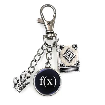 function of x mathematical math teacher physics birthday gift present KEYCHAIN ART DOME CAMEO KC012