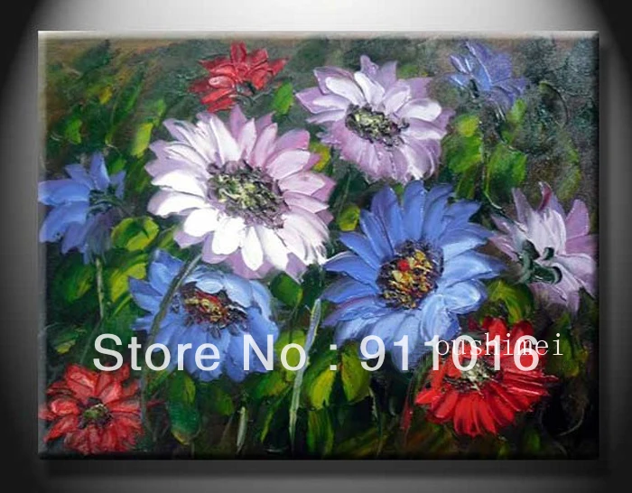 

Free Shipping Home Decor Modern Picture Biggest Flower For Love On Canvas Oil Painting Handmade Wall Art Knife Picture