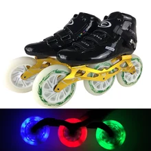 JEERKOOL Cityrun2 профессиональные скоростные роликовые коньки роликовые углеродного волокна обувь со светодиодной подсветкой 125 мм колеса роликовые коньки для детей и взрослых Для мужчин SH44