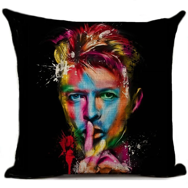 Наволочка для подушки Rock David Bowie льняная наволочка диванной в стиле рок н ролл