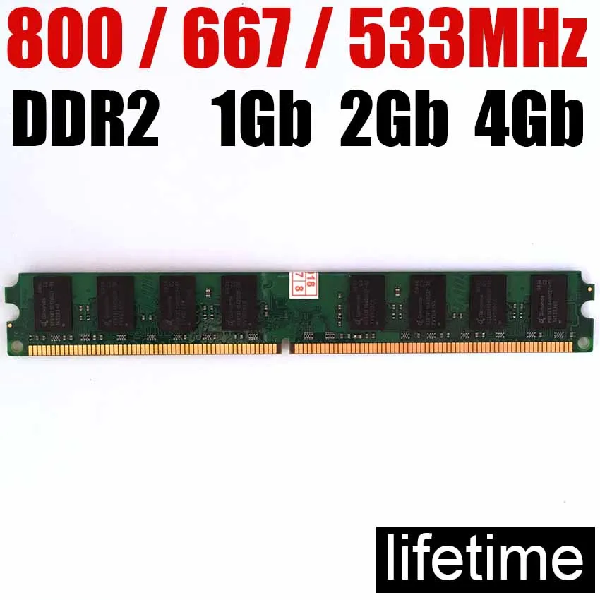 4 gb DDR2 RAM 2 Gb ddr2 800 667 533 Mhz-1 Gb 2G 4 Gb/ل AMD ل إنتل ميموريال ddr2 2 Gb ram 800 Mhz ddr 2 ذاكرة PC2 6400