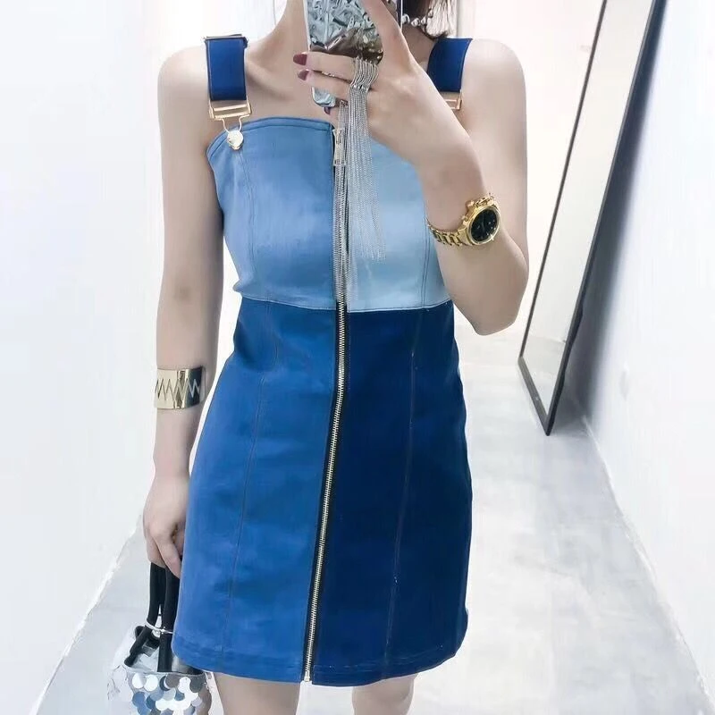 zipper jean dress