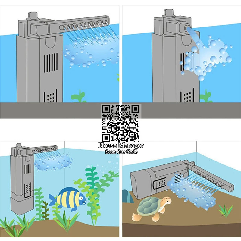 Новая водопада труба дождливая для аквариума, водяной насос 2,5 Вт/7 Вт/11 Вт+ 9 Вт УФ лампа для фильтра насос контроль регулируемой скорости распыления