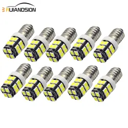 E10 светодиодный лампы DC12V 2835 20smd светодиодный светильник теплый белый/белый Предупреждение сигнальная лампа 12 вольтов маленький лампочки