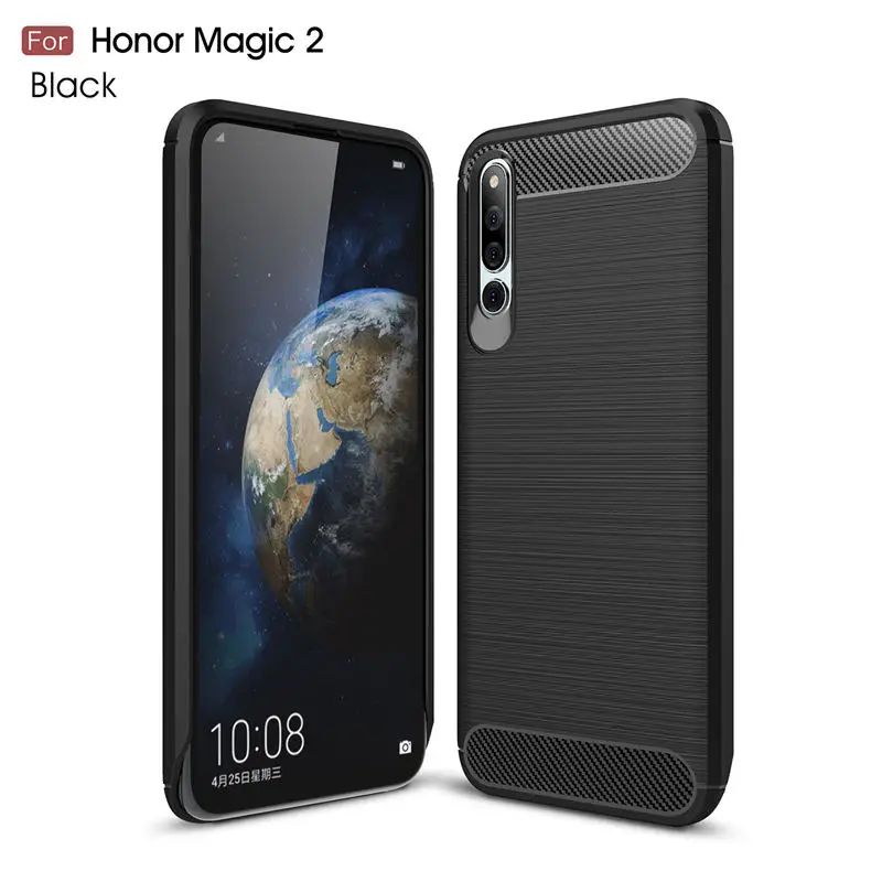 Роскошный мягкий силиконовый бампер из углеродного волокна для Huawei Honor Magic 2 чехол