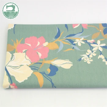 

High-quality encrypted full cotton fine canvas fabric printed fresh air and floral pattern fabric