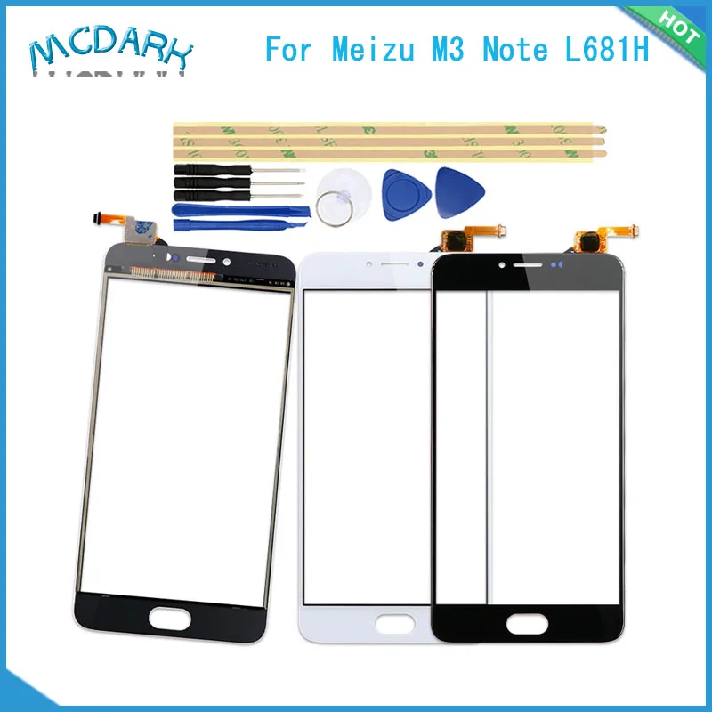 Mcdark Black/White 5.5 inch Touch Glass Front For Meizu M3 Note L681H Screen Digitizer Panel Adhesive | Мобильные телефоны и