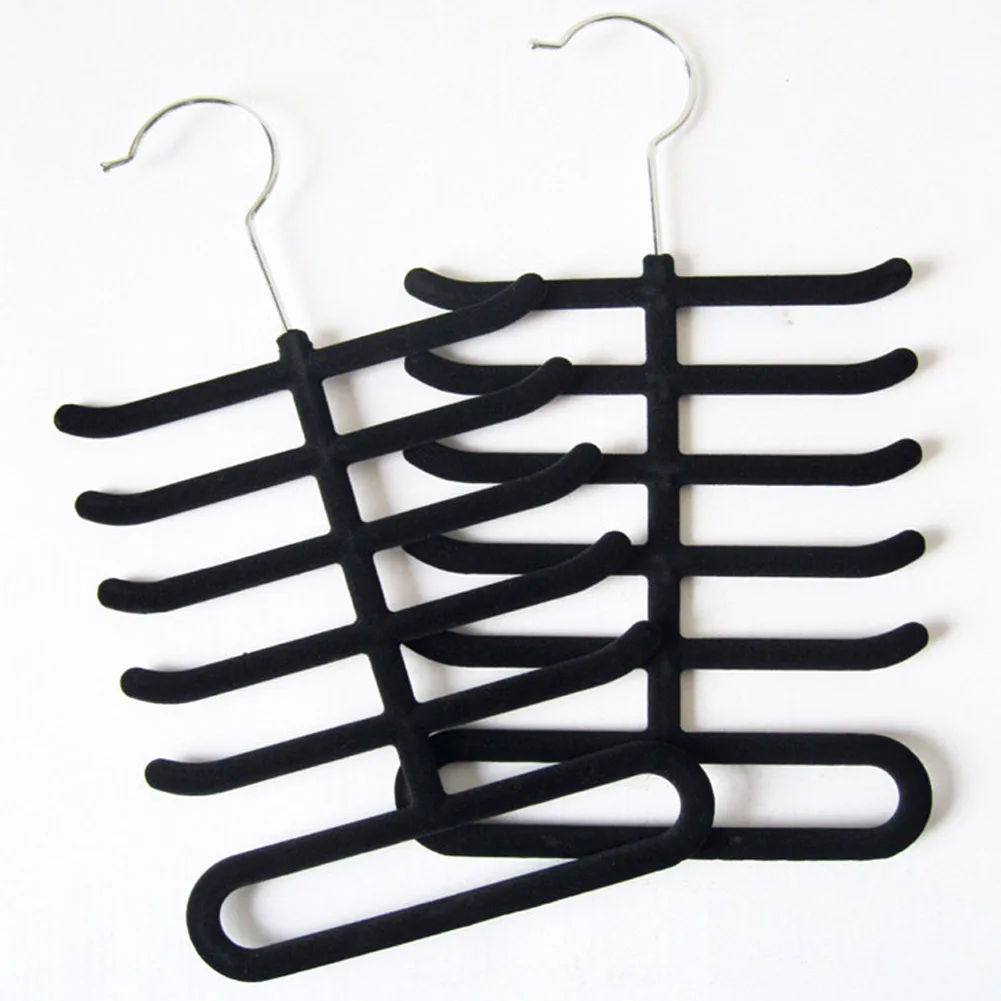 

New Nonslip Neck tie Belts Tie Hanger Velvet Fishbone Hangers Tie Hanger Rack Shawl Scarf Closet Holder Organizer