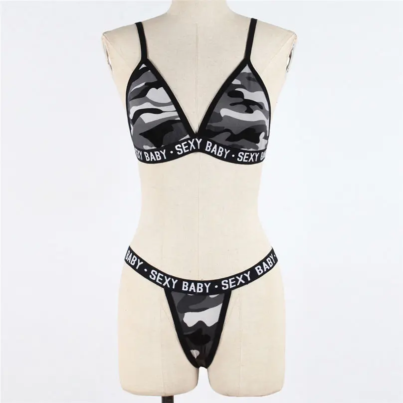 SEXY BABY Women Lingerie Open Bra Corset Mesh Underwire Muslin Sleepwear Camouflage Temptation Underwear sexy set 3Y16 (22)