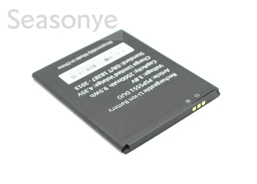 Сменная литий ионная батарея для Prestigio Grace S5 LTE PSP 5551 DUO 1x2500 мАч/5551 Вт/ч + код
