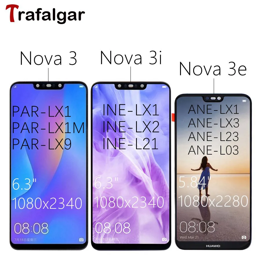 Для huawei Nova 3 ЖК-дисплей сенсорный экран PAR LX1 LX9 Nova 3i lcd INE LX2 L21 Nova 3e дисплей ANE LX3 L23 экран Nova3 Замена