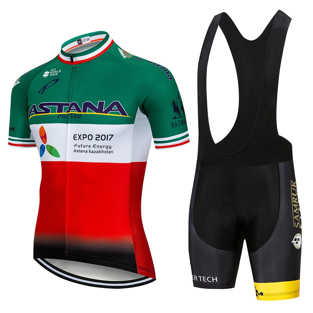 2019 فريق أستانا الدراجات الملابس مجموعة رجل دراجة مايوه MTB سباق روبا Ciclismo الصيف هومبر Roupa الدراجة جيرسي