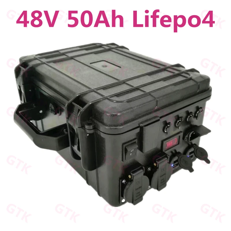 Высокая мощность lifepo4 батарея 48 В 100Ah 50Ah ABS чехол IP67 водонепроницаемый портативный энергии Двигатель mover резервного питания+ 10А зарядное устройство