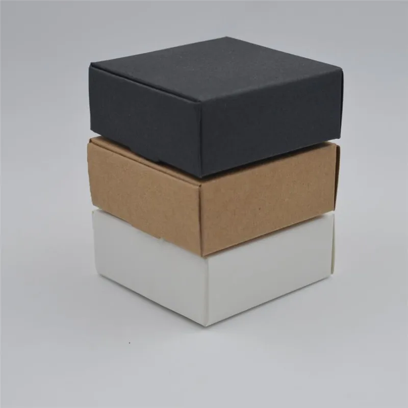 7x7x3 см Черный Коричневый Картон Крафт бумажная коробка белая Свадебная