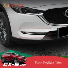 Автомобилей передние противотуманные Сталь отделкой Стикеры полоски декоративное покрытие украшения Хром Стайлинг для Mazda CX5,- KF