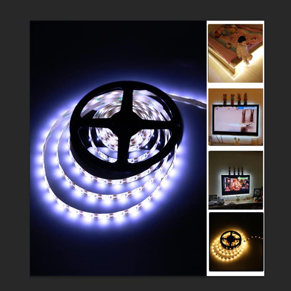 

5V USB Cable LED Strip Light TV Background Lighting 1m 2m 3m 4m 5m LED SMD2835 Light Strip RGB Warm Cool White Desktop Screen