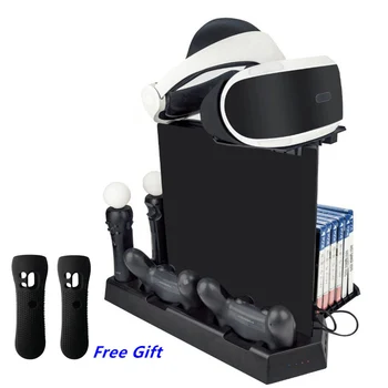 

PS4 Slim/PS4 Pro Charger Charging Dock Station Vertical Stand Cooling Fan for Playstation 4 Console Game Storage,Tray for PSVR