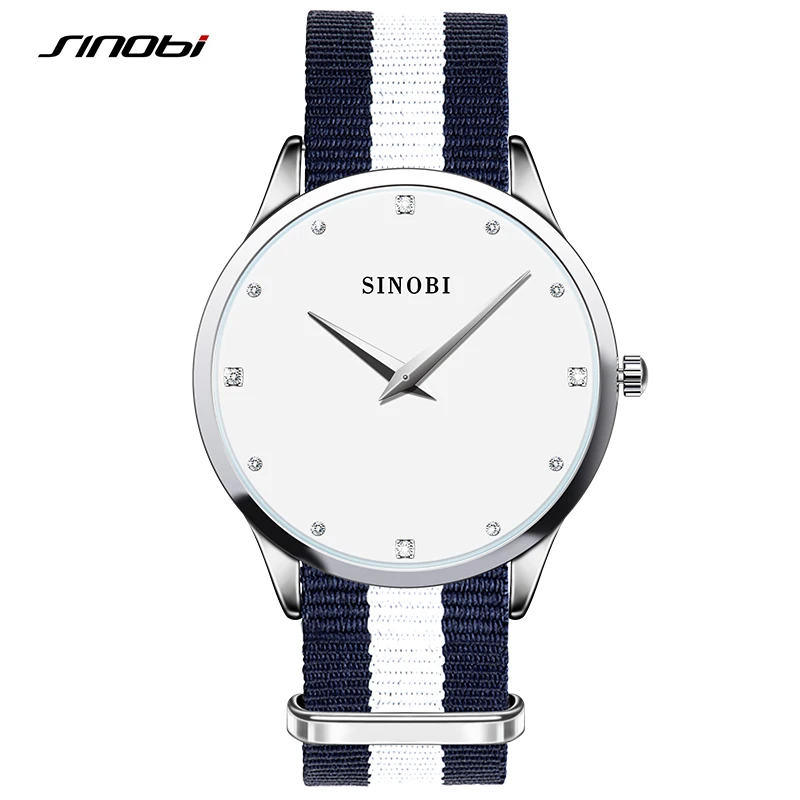 

TOP watch SINOBI Fashion Women Wrist Watches For Luxury Brand Nylon Watchband Ladies watch Female Quartz Clock Montre Femme 2017