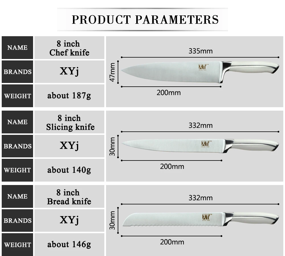 XYj японский нож шеф-повара из нержавеющей стали, кухонные ножи " 5" " 3,5", нож для очистки овощей, нож для нарезки сантоку, нож для приготовления пищи