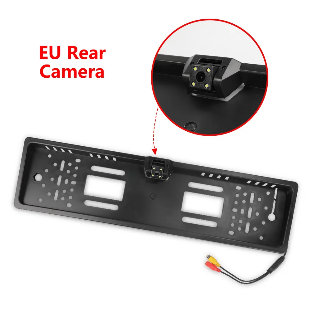 EU Car License Plate Frame Rear View Reverse Backup Parking Night Vision Camera