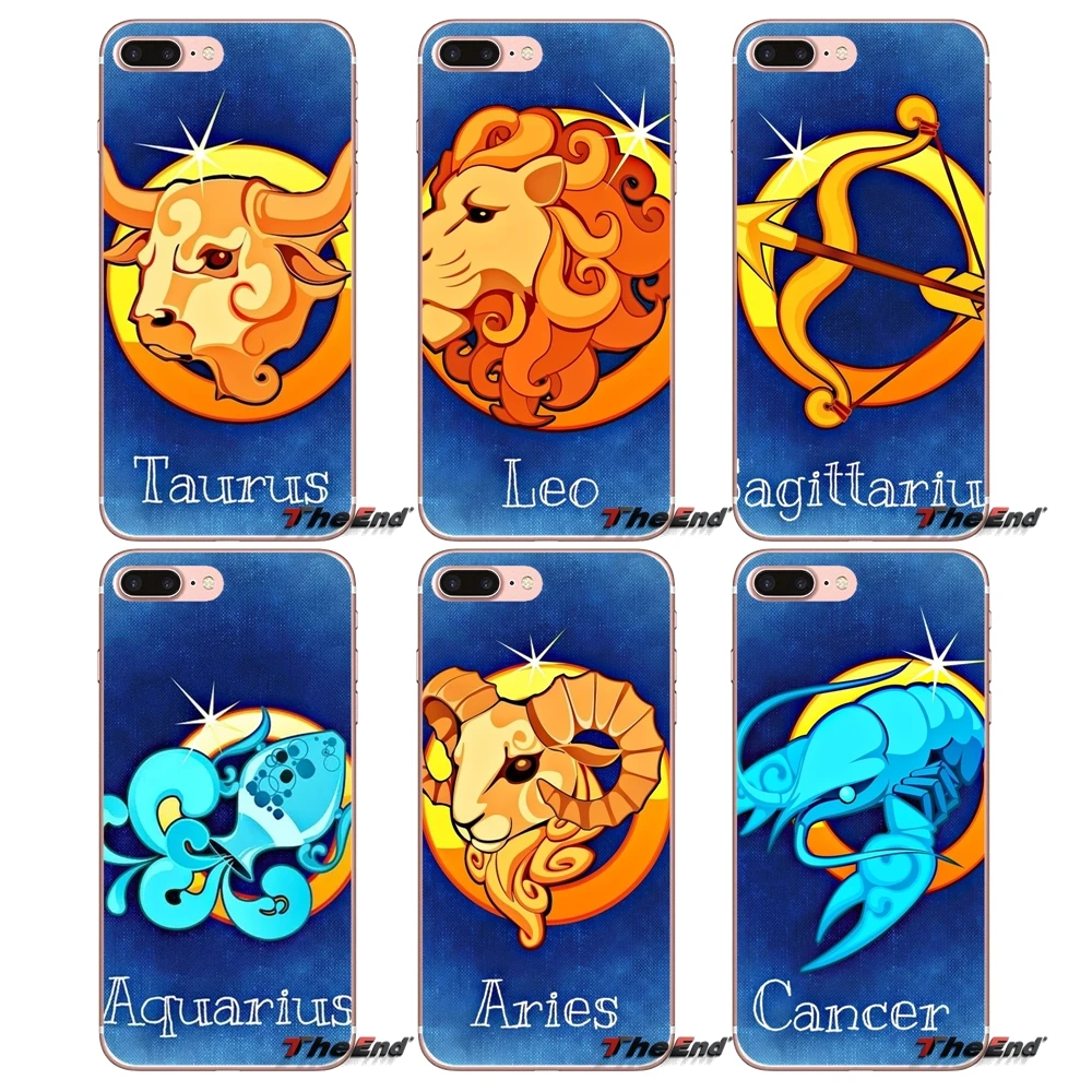 Модный чехол Овен Телец Gemini Leo Virgo для iPhone X 4 4S 5 5S 5C SE 6 6S 7 8 Plus Samsung Galaxy J1 J3 J5 J7 A3 A5 2016