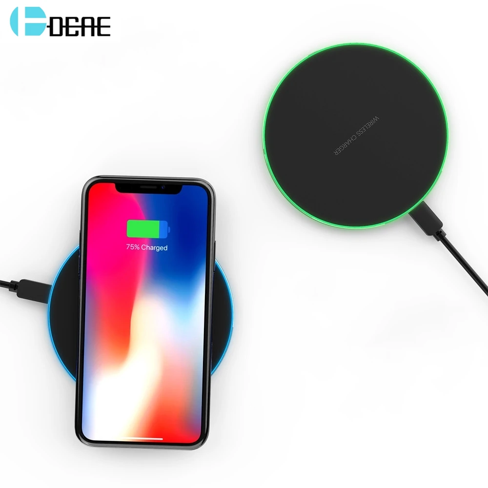 

DCAE Qi Wireless Charger For iPhone X 8 Plus XS Max XR Samsung S8 S9 Note 8 Xiaomi Mix 2s 10W Fast Wireless Desktop Charging Pad