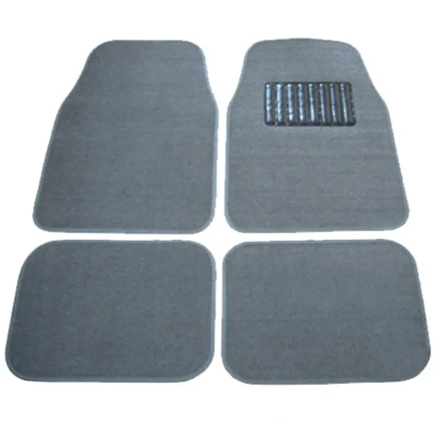 4PC Universal Gray Car Floor Mats Carpet Kit Good Foot Pad Mat Car