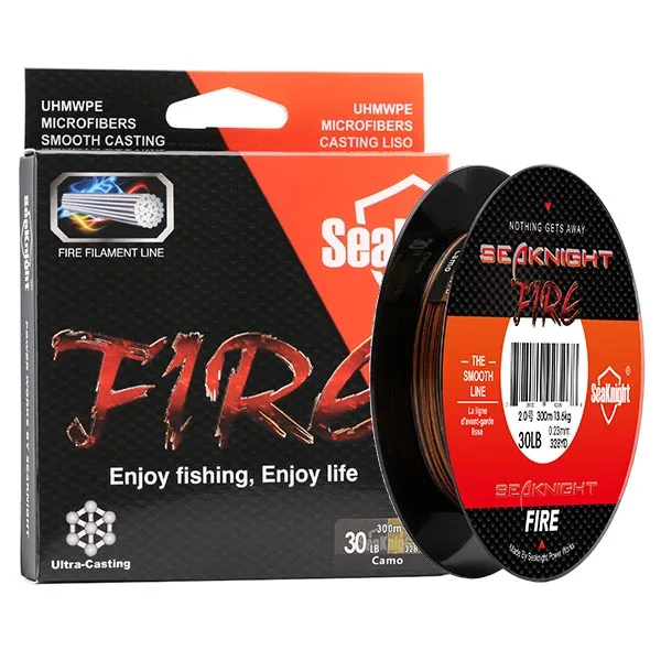 SeaKnight FIRE 150 м, 300 м, леска из огненной нити, гладкая PE леска для огненной рыбалки, моно плавающая леска для морской воды 6, 8, 10, 20, 40 фунтов - Цвет: Camouflage