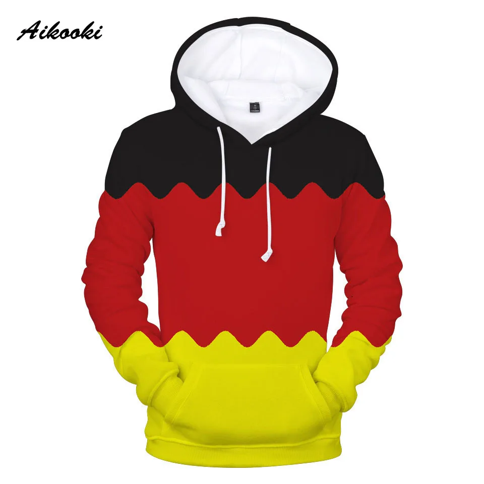 

Aikooki Germany Flag 3D Hoodies Sweatshirt Men Women Hooded 3D Print German patriotic Flag Autumn Winter Thin Hoody Polluvers