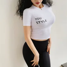 Спортивный укороченный топ с круглым вырезом для бега, спортивные футболки для женщин, быстросохнущие топы для йоги, футболка для фитнеса, футболка для занятий спортом, одежда для тренировок