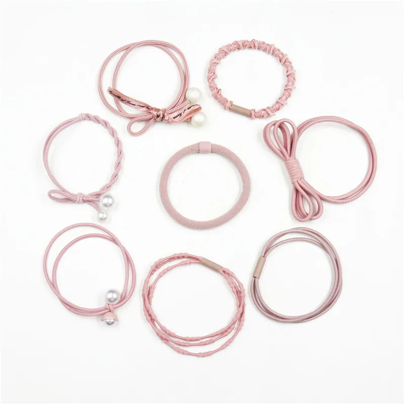 

8PCS/LOT Similar Pink Hair Accessories For Women Headband,Elastic Bands For Hair For Girls,Handmade Hair Ornaments For Kids NEW