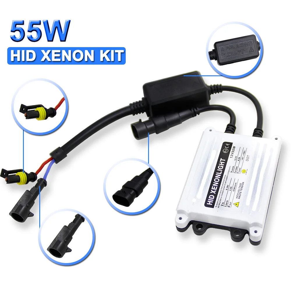 55 Вт AC h4 Hi/low H4 bi Комплект Ксеноновых тонких балластов HID Ксеноновые фары лампы H1 H7