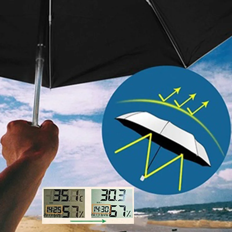 Black Coating Automatic Umbrella Outdoor Sunshine Rain Umbrellas Protective Rainy Day Large Sunshade Dustproof Double Layer