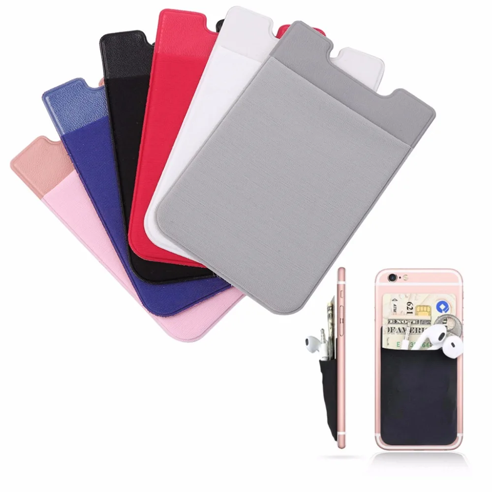 THINKTHENDO 5 Color Adhesive Sticker Mobile Phone Back Cards Wallet
