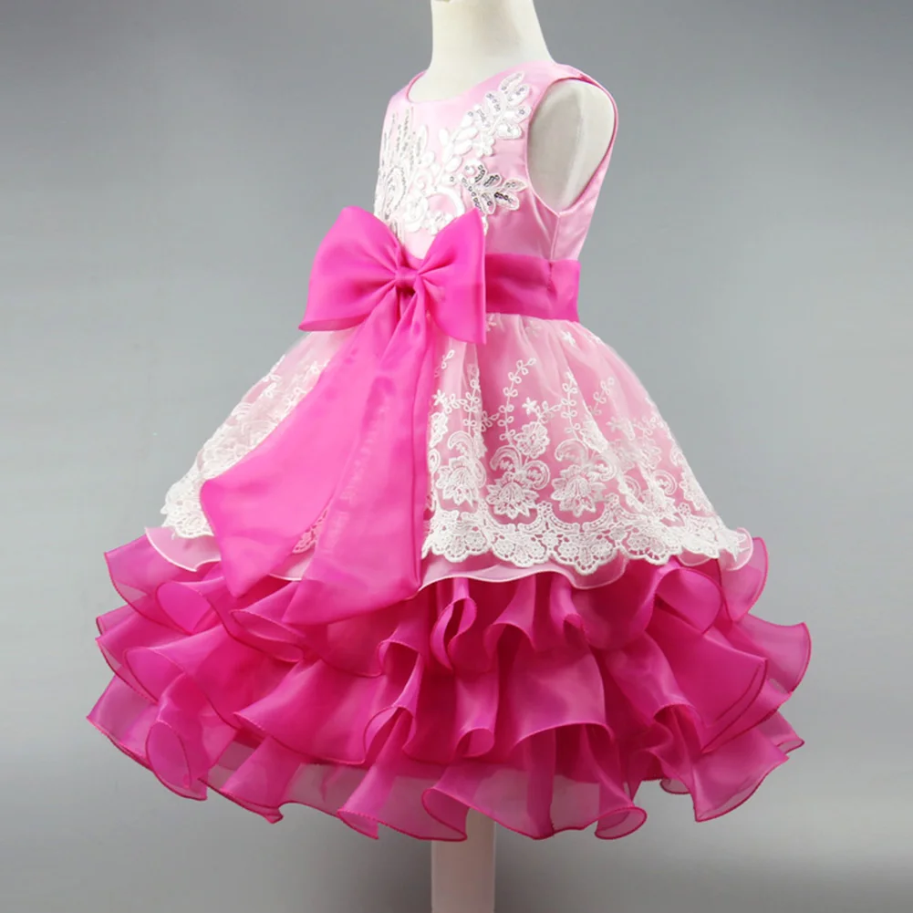 Buy Cheap 2-8 Years Elegant Girls Dress Sequin Formal Evening Gown Flower Wedding Princess Dress Girls Kids Clothing Tutu Party Dress