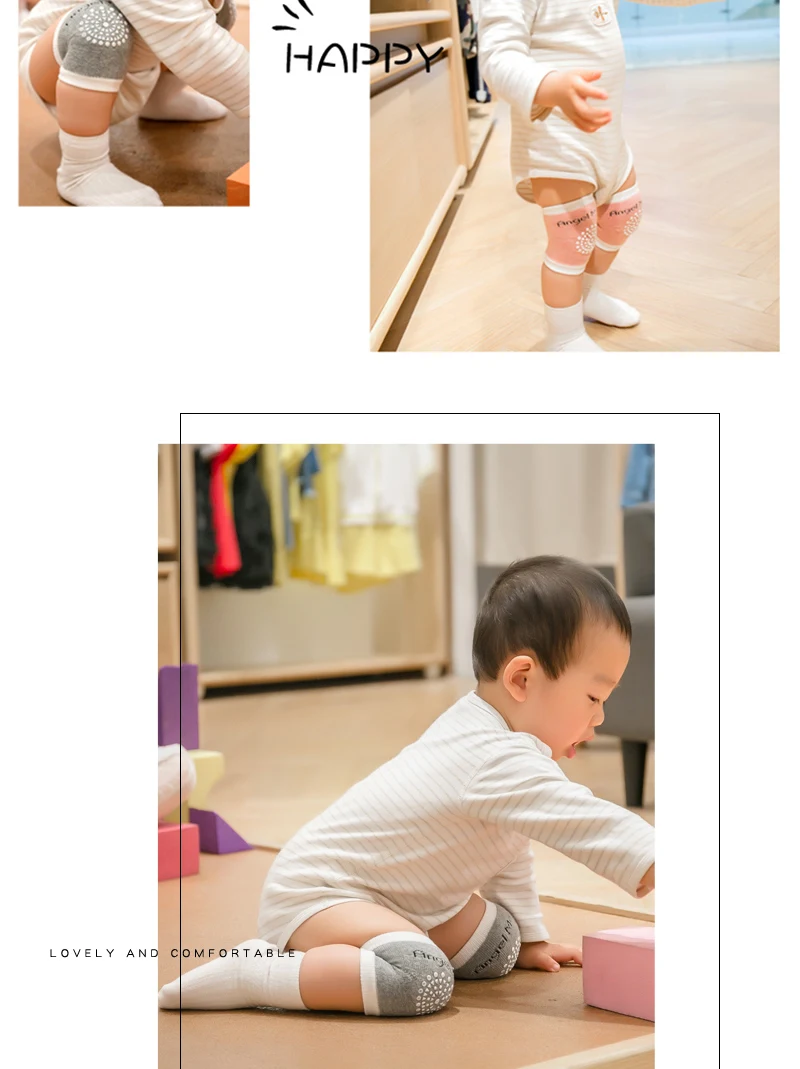 Muslinlife/Детские наколенники для ползания; хлопковые нескользящие силиконовые гетры для малышей; детские защитные наколенники; 1 шт