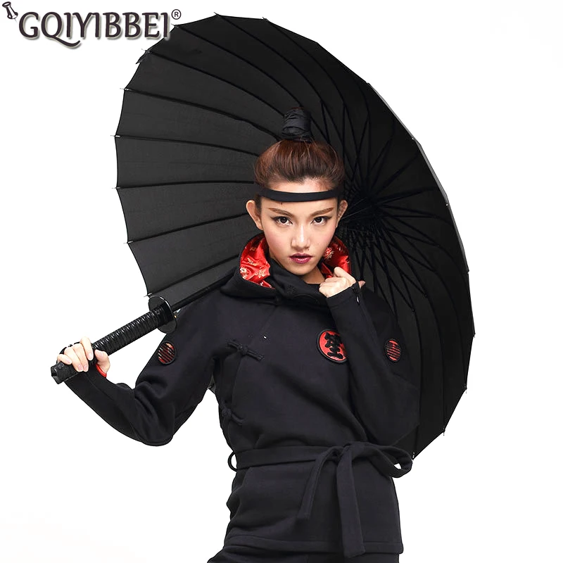 Творческий ложки с длинной ручкой зонт-самурайский меч японского ниндзя, как большой ветрозащитный Защита от солнца дождь прямой зонтик с автоматическим открытием для мужчин